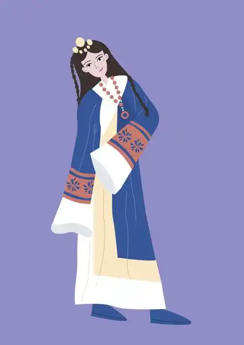 藏族服饰系列插画