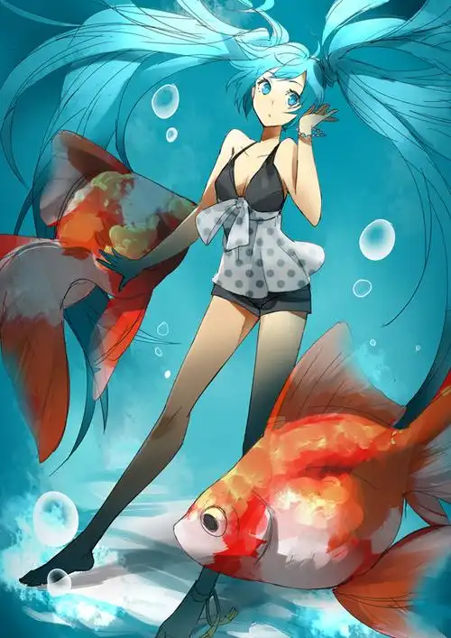 鱼缸中初音 大图或者原图
