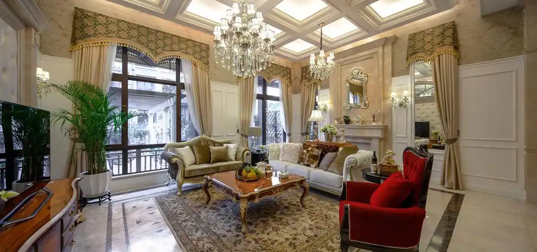 欧式风格装修样板间298平米别墅装修设计效果图金融小区