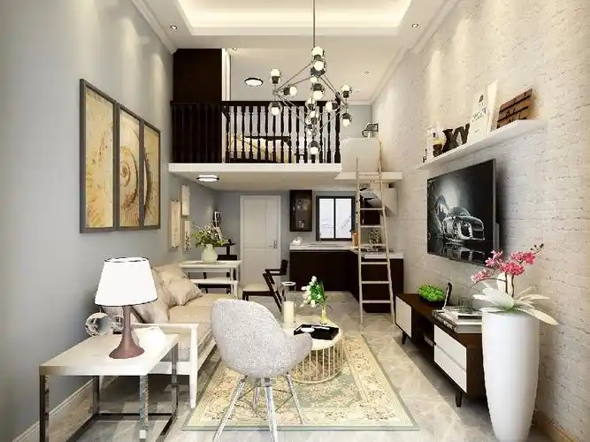 20平米小型loft风格复式楼公寓一居北欧极简家装装修案例效果图