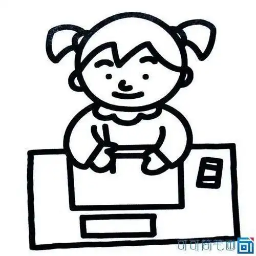 读书写字简笔画人物2