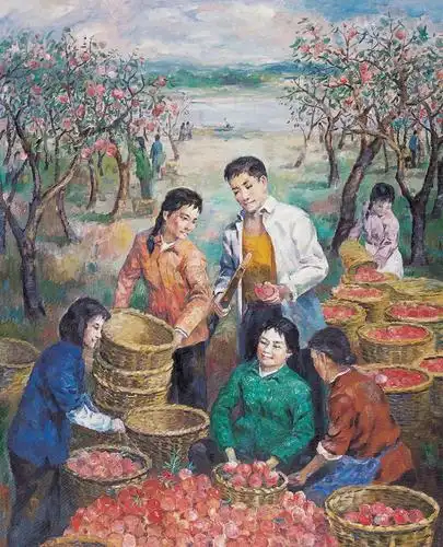 0006丰收图布面油画