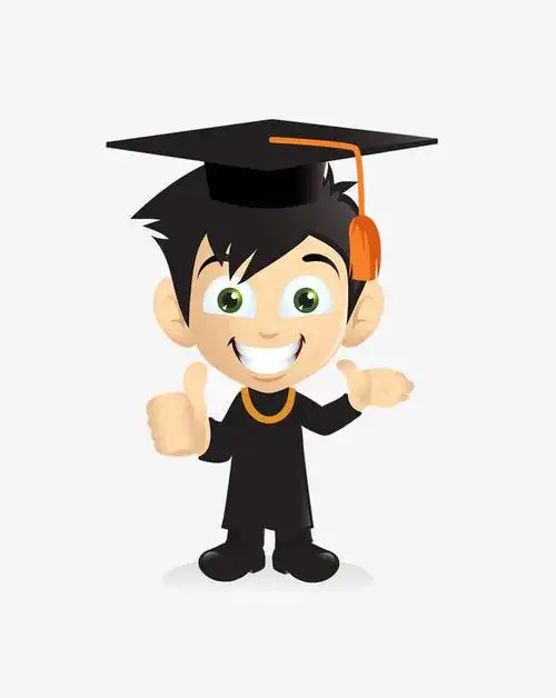 手绘卡通男博士装饰素材