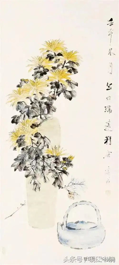 3cm 1876 上海博物馆藏虚谷 菊花图 65.5cm×128.2cm 1880