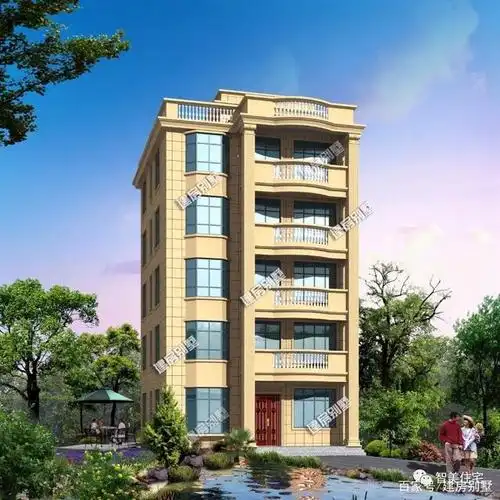 五层半 平顶设计的两栋别墅,有地有钱这样建房,才叫气派