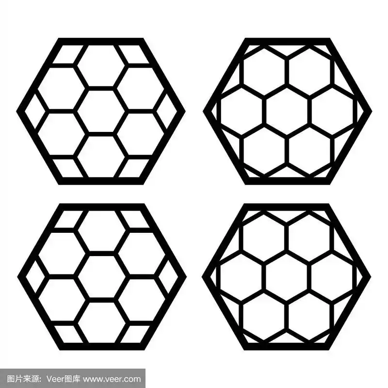 白色背景上的蜂窝图标设计