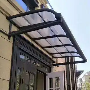 欧式铝合金阳台雨棚别墅庭院露台顶篷耐力板阳光房门窗透明遮阳棚