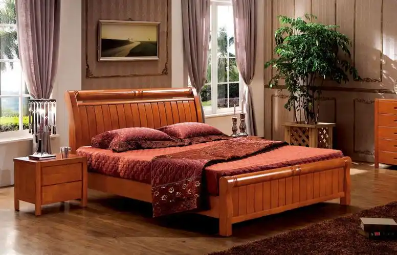 实木床榆木厚重款 储物双人床1.8 1.5米 中式 升降高.