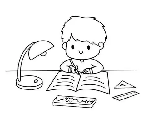 写作业怎么画简笔画