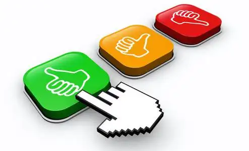 快乐的客户正反馈按钮插画