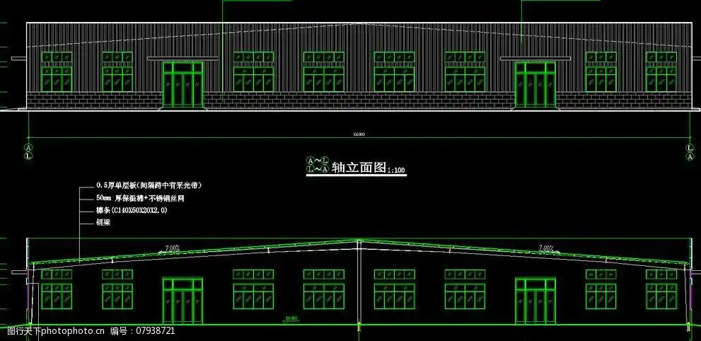 钢结构厂房轴立面图片