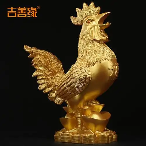 吉善缘 金鸡摆件 福字公鸡招财生肖鸡姻缘家居装饰工艺礼品2384