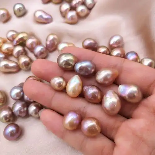 强光水滴灯泡形不规则巴洛克珍珠强光珍珠diy配件天然淡水珍珠