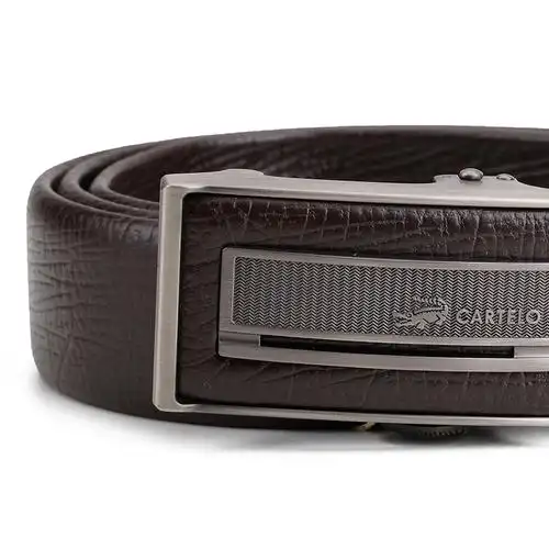 卡帝乐鳄鱼正品男士皮带真皮自动扣中青年商务休闲牛皮裤带pe5l5143f