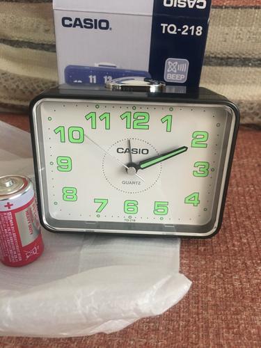 casio卡西欧闹钟tq-218-1bdf 全新正品 老人小孩学生都适合方形钟