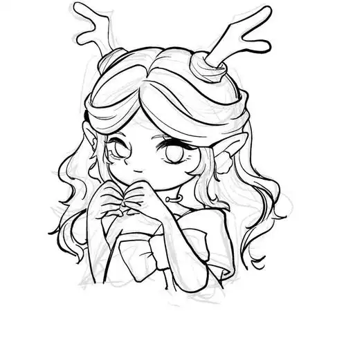 瑶瑶比心,晚点再上色