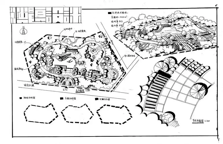 园林快题黑白线稿设计(二)