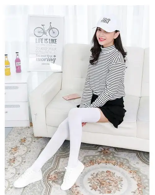 膝学院风纯色防滑长筒袜高筒袜批发棉过膝韩国纯白色学生袜子女