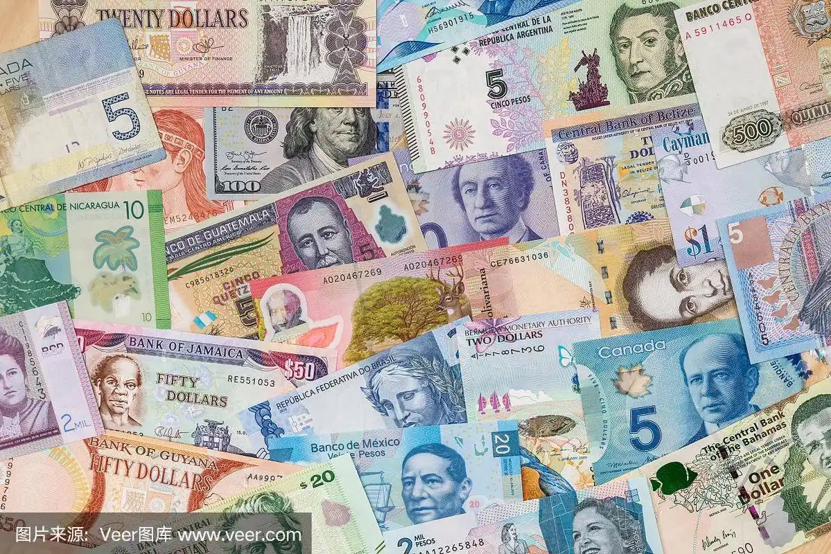 钱在美国的各个国家.