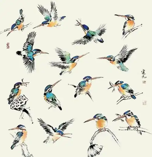 书画联盟丨一学就会的写意与工笔翠鸟