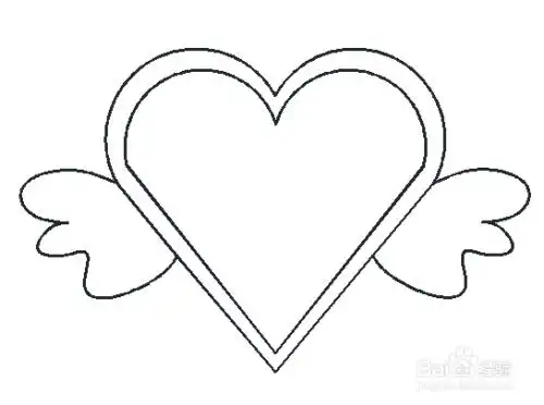 工具/原料彩笔画纸方法/步骤 1 用黑色彩笔先画一个大点的爱心图形