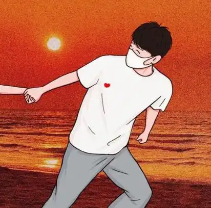 亲密浪漫的落日情侣头像图片 人间皆是浪漫