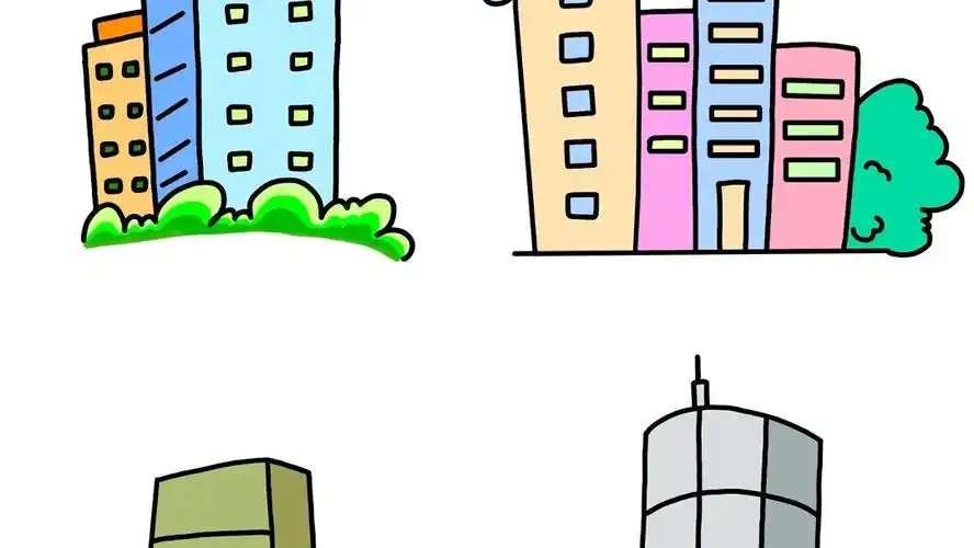 建筑系列简笔画～高楼大厦简笔画教程来啦!