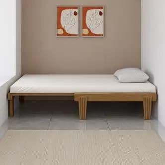 casarano 可伸缩折叠单人沙发床90公分床架子床抽拉小户型全实木沙发