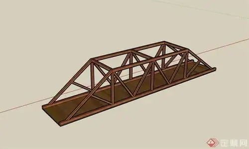 全木质详细的园桥素材设计su模型