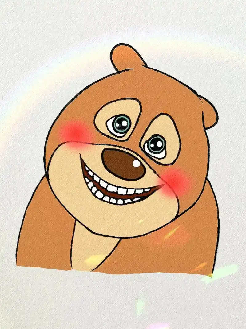 熊就该有个熊样,快来画熊二7815#简笔画 #手绘 #熊出没 # - 抖音