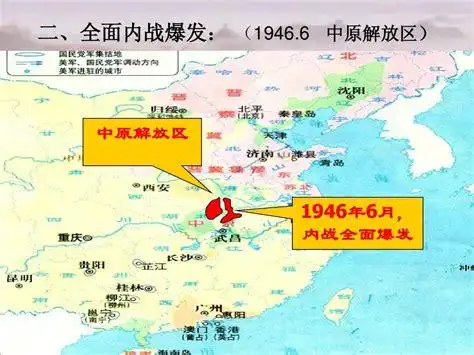 解放战争前的国共版图,1946国共实际控制图,1945年国共双方势力图_大