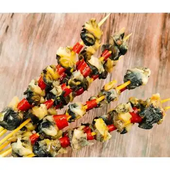 香辣田螺串烧烤串铁板油炸螺肉串商用食材新鲜冷冻调理海鲜半成品60串