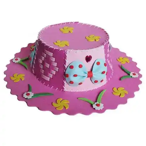 一折eva贴画帽子_儿童手工新年福帽制作材料包幼儿园创意3d立体编织