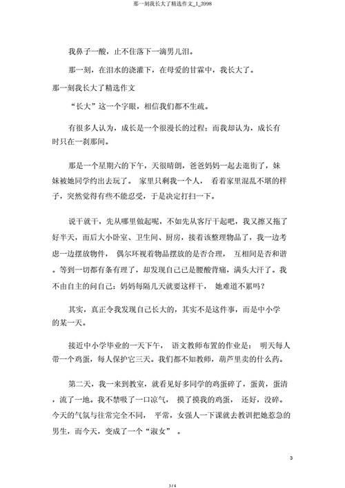 那一刻我长大了作文13998docx4页