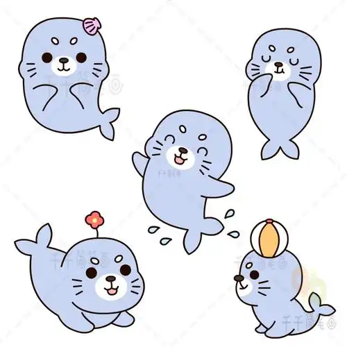 呆萌的海豹简笔画合集