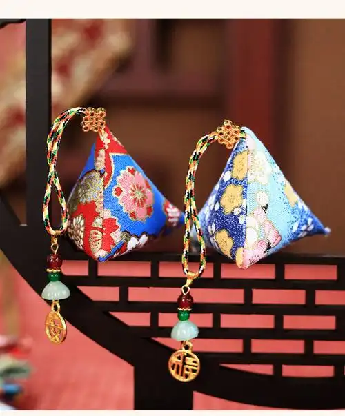 端午节祈福香包三角香囊空袋和风香袋diy材料包中药店装草药空袋