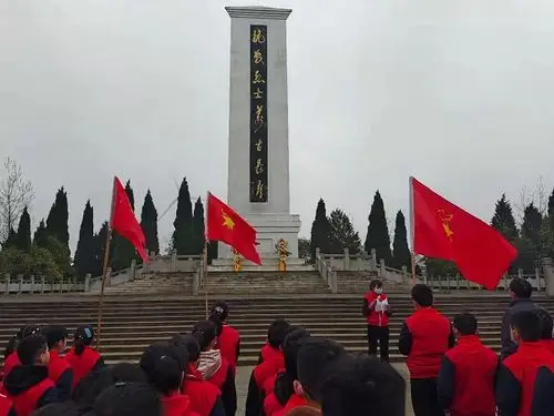 仲兴乡何圩小学开展清明节祭扫烈士墓活动