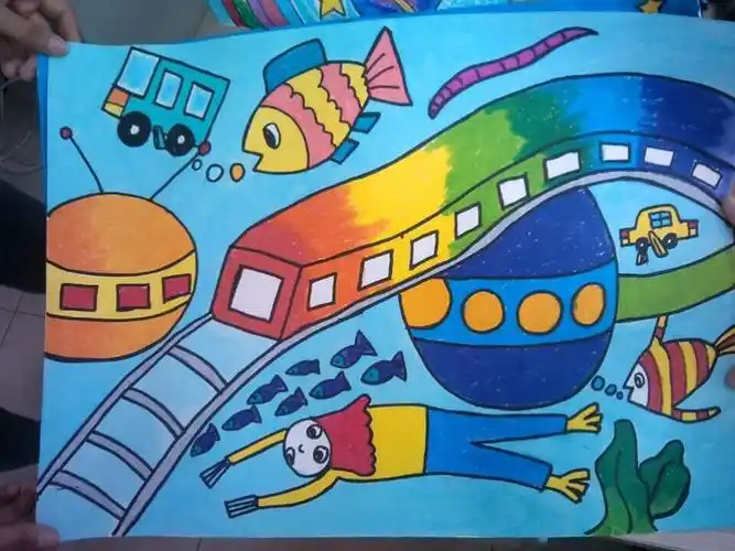 科幻画,画在4开的纸上,有兴趣的都可以画,从中间选4幅.