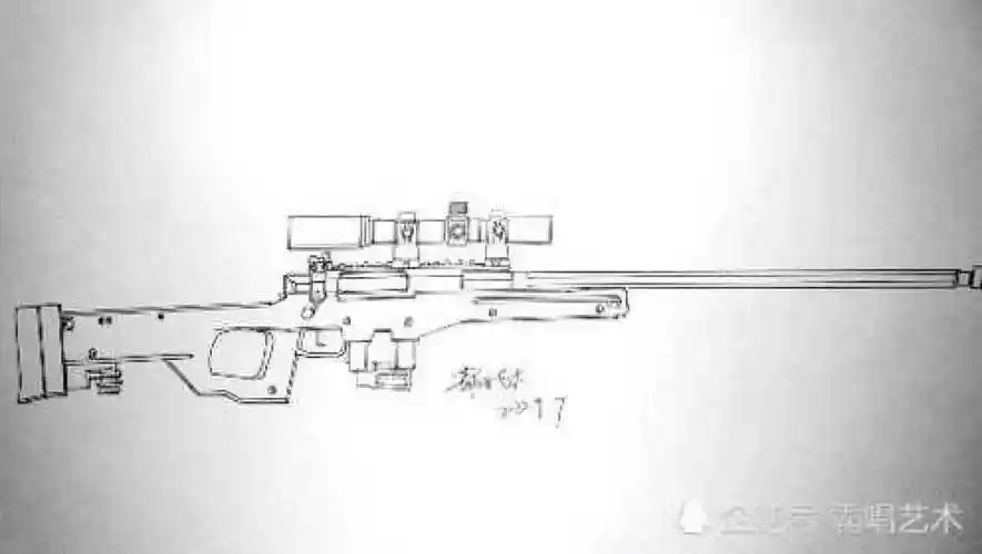 和平精英军备库枪械手绘全解析,吃鸡神器awm狙击步枪