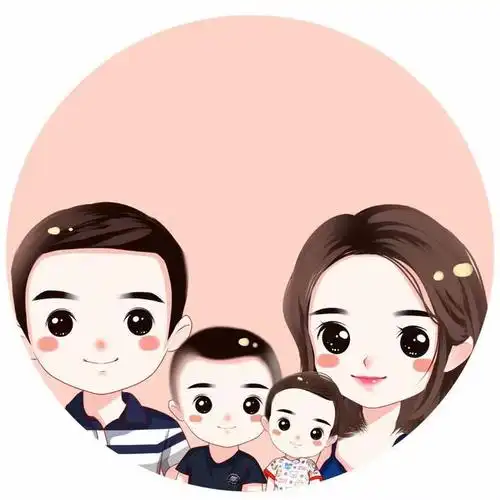 家庭幸福给家人准备的手绘微信头像虽然简单但有意义