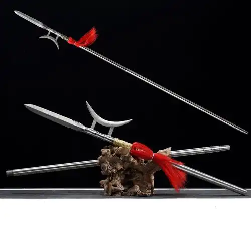 龙泉华影刀剑花纹钢可拆卸十八般兵器冷兵器单月方天画戟未开刃