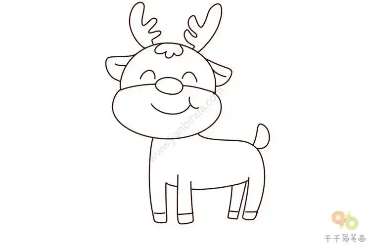 麋鹿简笔画步骤图