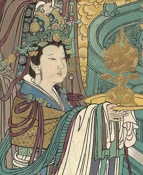 永乐宫壁画仕女柯罗复制版