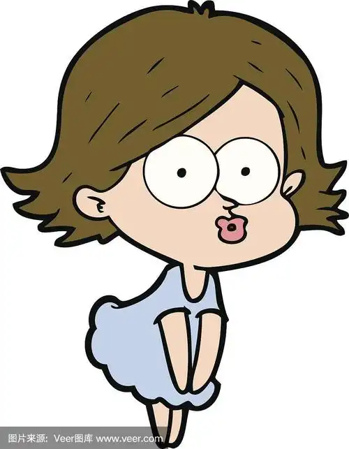 卡通女孩撅嘴