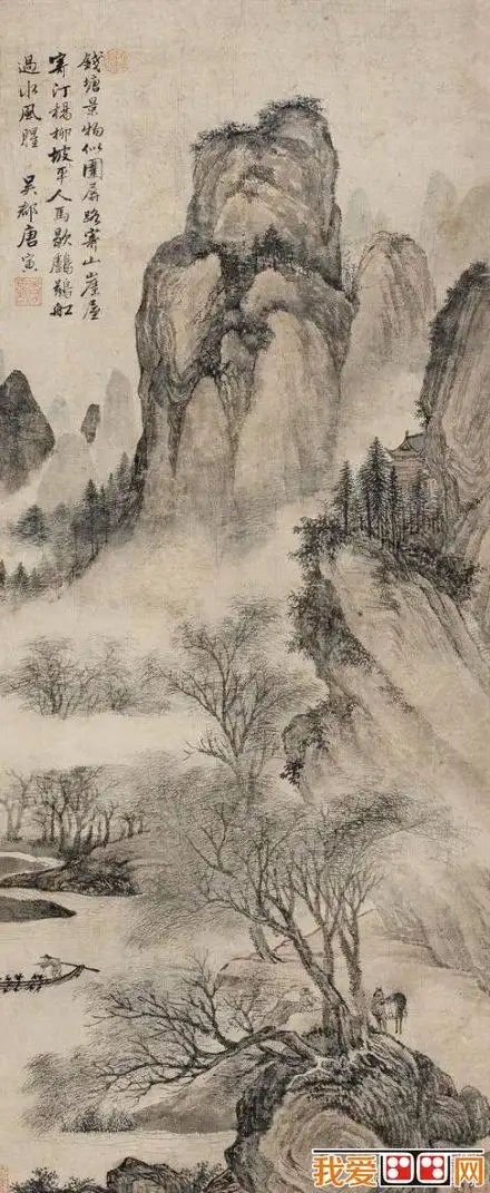 中国古代山水画赏析之二_中国名画_百科_我爱画画网_一个免费学画画的