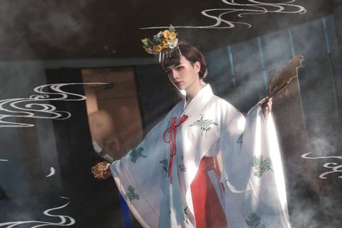 【咿妖】日本正统巫女服 松鹤纹 千早 鹤松纹 cosplay 和服