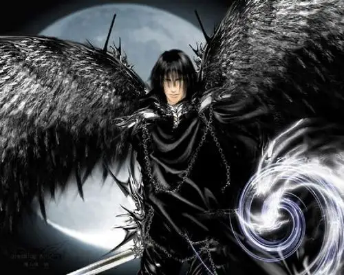 求带有黑色翅膀的天使头像和图片都要