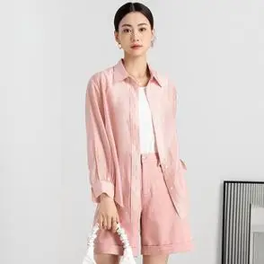 外套纯色开衫女夏季外搭防晒衣宽松薄款梦阿雅天丝防晒衬衫