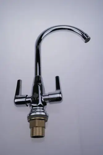 生产销售 大六角双开厨房冷热水龙头 双把厨房水龙头图片大全,安溪县