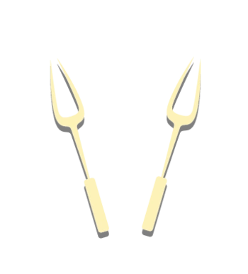 黄色卡通扁平叉子素材